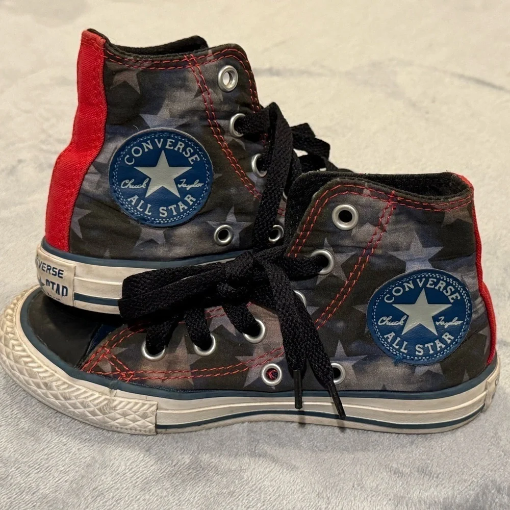 Converse Blue and Black with stars High-Top Sneakers
